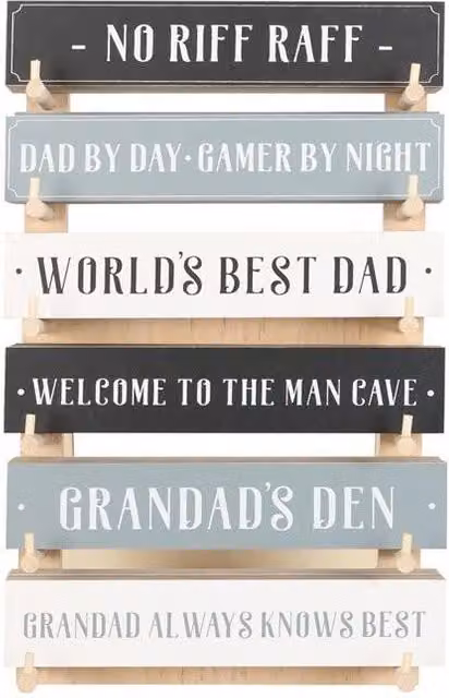 KDMD Set of 36 Multicolour Rectangular Wooden Word Block Signs for Tabletop Display – 1
