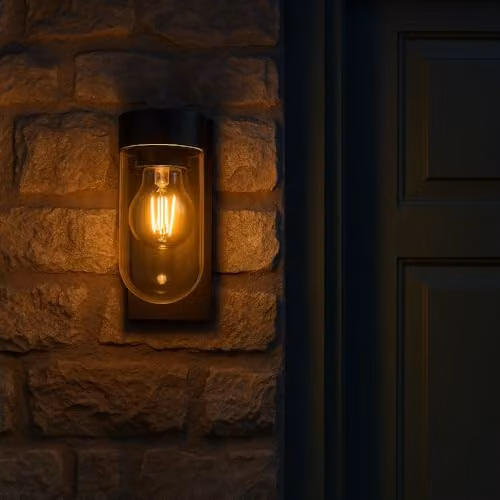 CGC Lighting Rowan Black Outdoor Wall Lantern with Transparent Glass Diffuser IP54 – 4