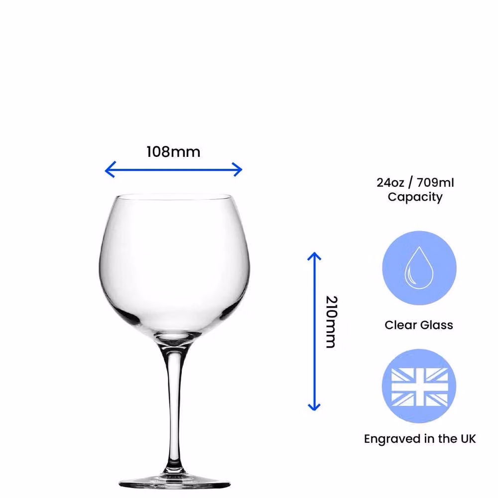 Uniqueful Personalised Commemorative Coronation of the King Gin Cocktail Glass in Clear – 3
