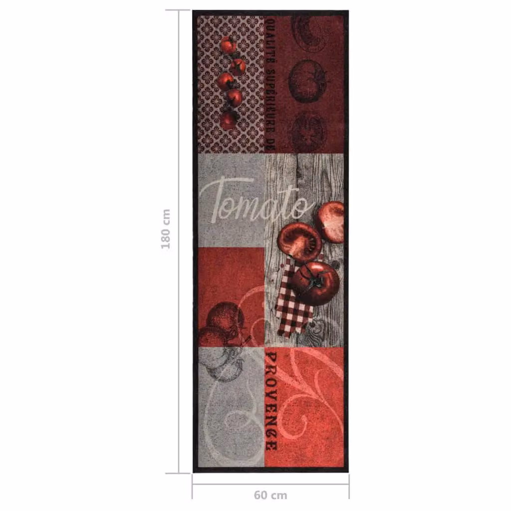 Berkfield Home Washable Tomato Kitchen Floor Mat, Red and Multicolour, W: 60 cm, L: 180 cm – 5