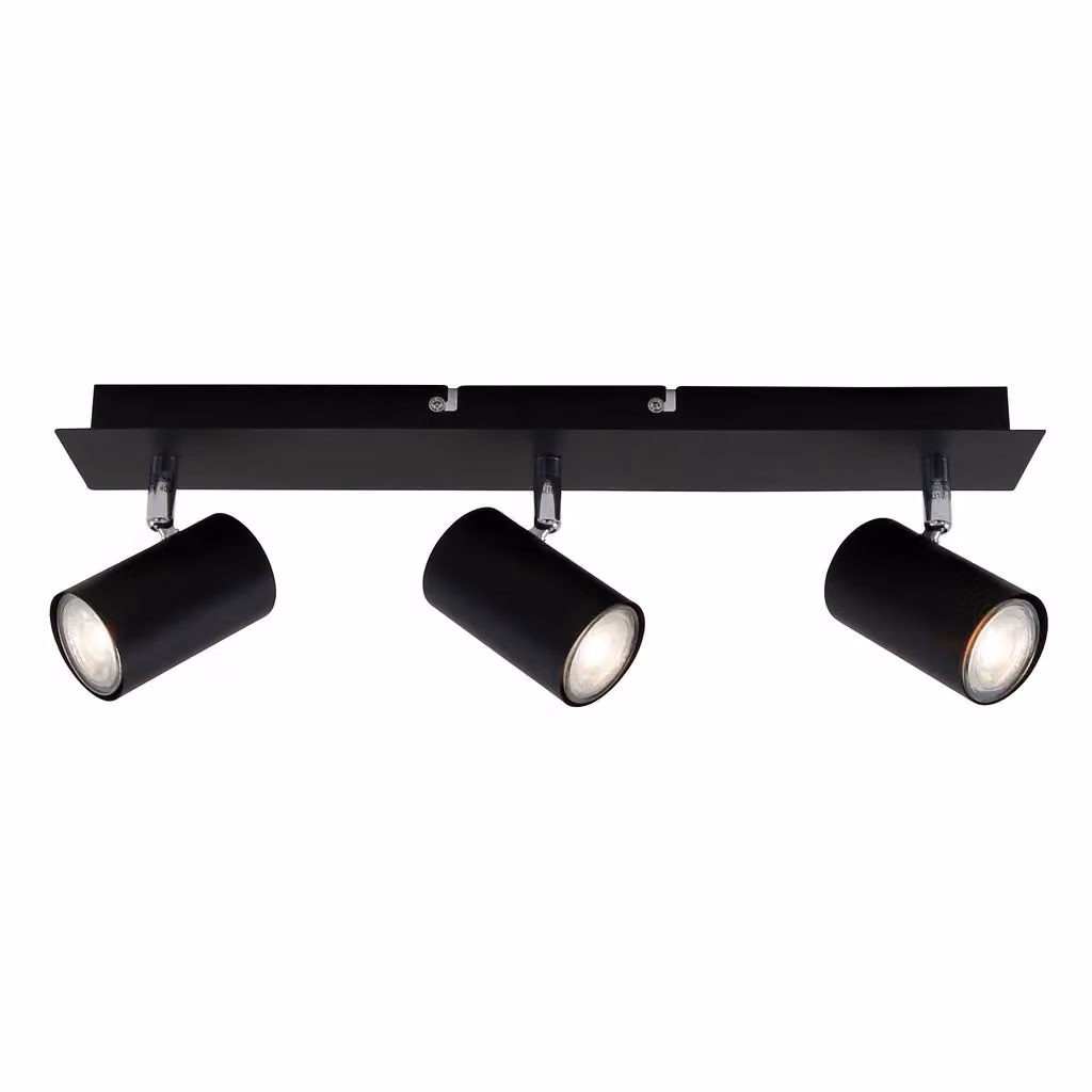 Briloner Black Adjustable Metal Ceiling Spotlight for 3xGU10 Bulbs – 2