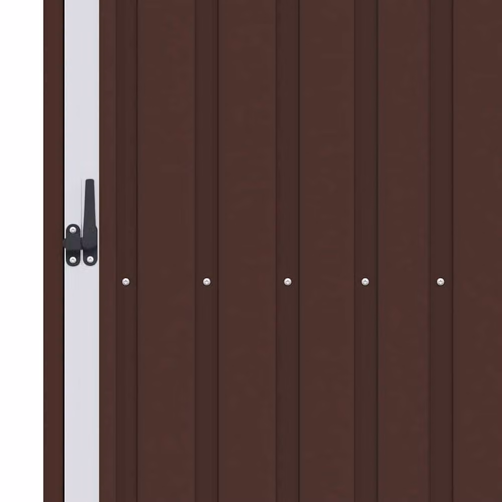 Berkfield Home Garden Brown Galvanised Steel Firewood Shed W/D/H: 245 x 98 x 159 cm – 8