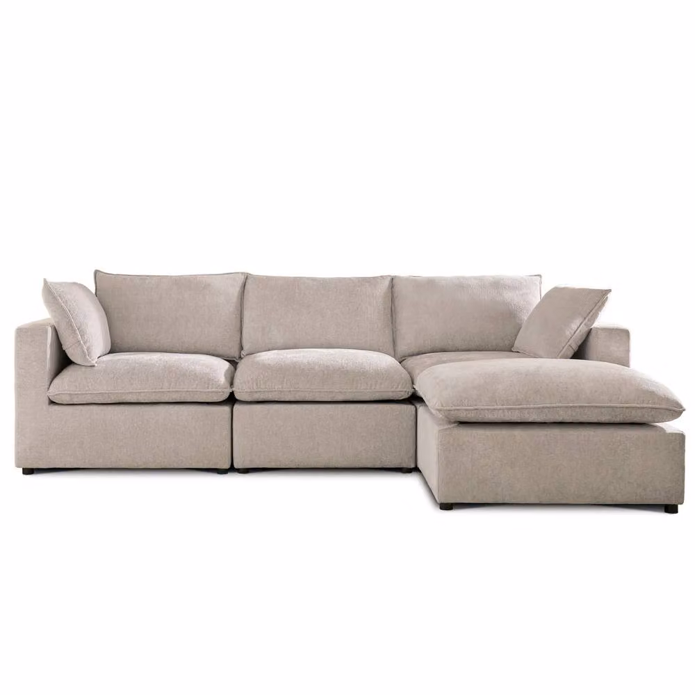 The Great Sofa Company Taylor Modular Chunky Chenille Corner Sofa in Light Beige – 2
