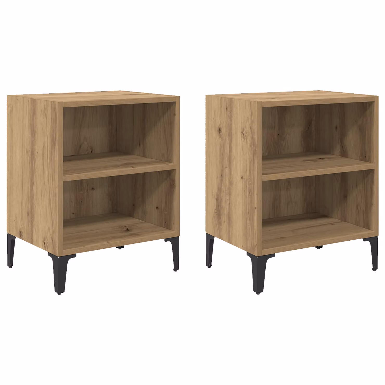 Berkfield Home Set of 2 Artisan Oak Bedside Cabinets in Brown, W/D/H: 40 x 30 x 50 cm – 2