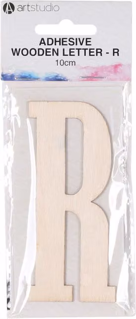 Art Studio Adhesive Wooden Letter R in Beige