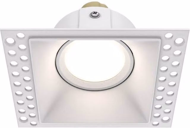 Netlighting Dot Square Trimless Recessed Downlight in White, 1xGU10, Adjustable Aluminium Design