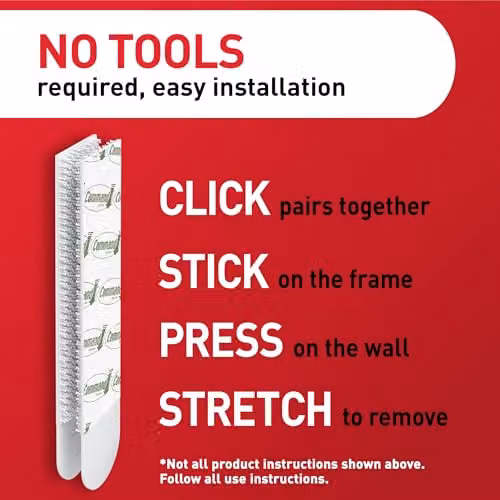 3M Command 17206 Large Double Sided Picture Hanging Strips, White – 4
