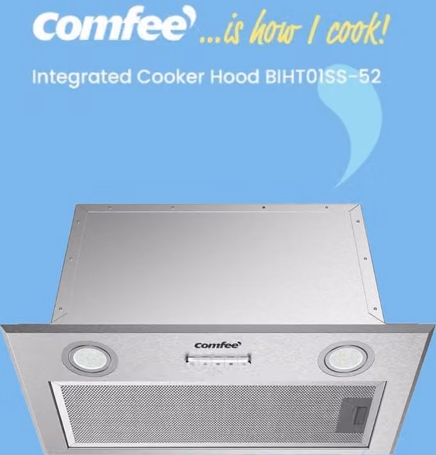 Livingandhome Silver Built-in Under Cabinet Exhaust Hood in Stainless Steel and Aluminium