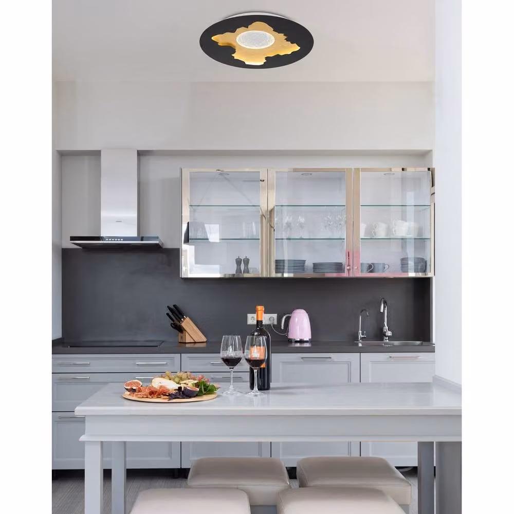 Netlighting Obscura Semi Flush Ceiling Light in Matt Black with LED 4000K Cool White – 2
