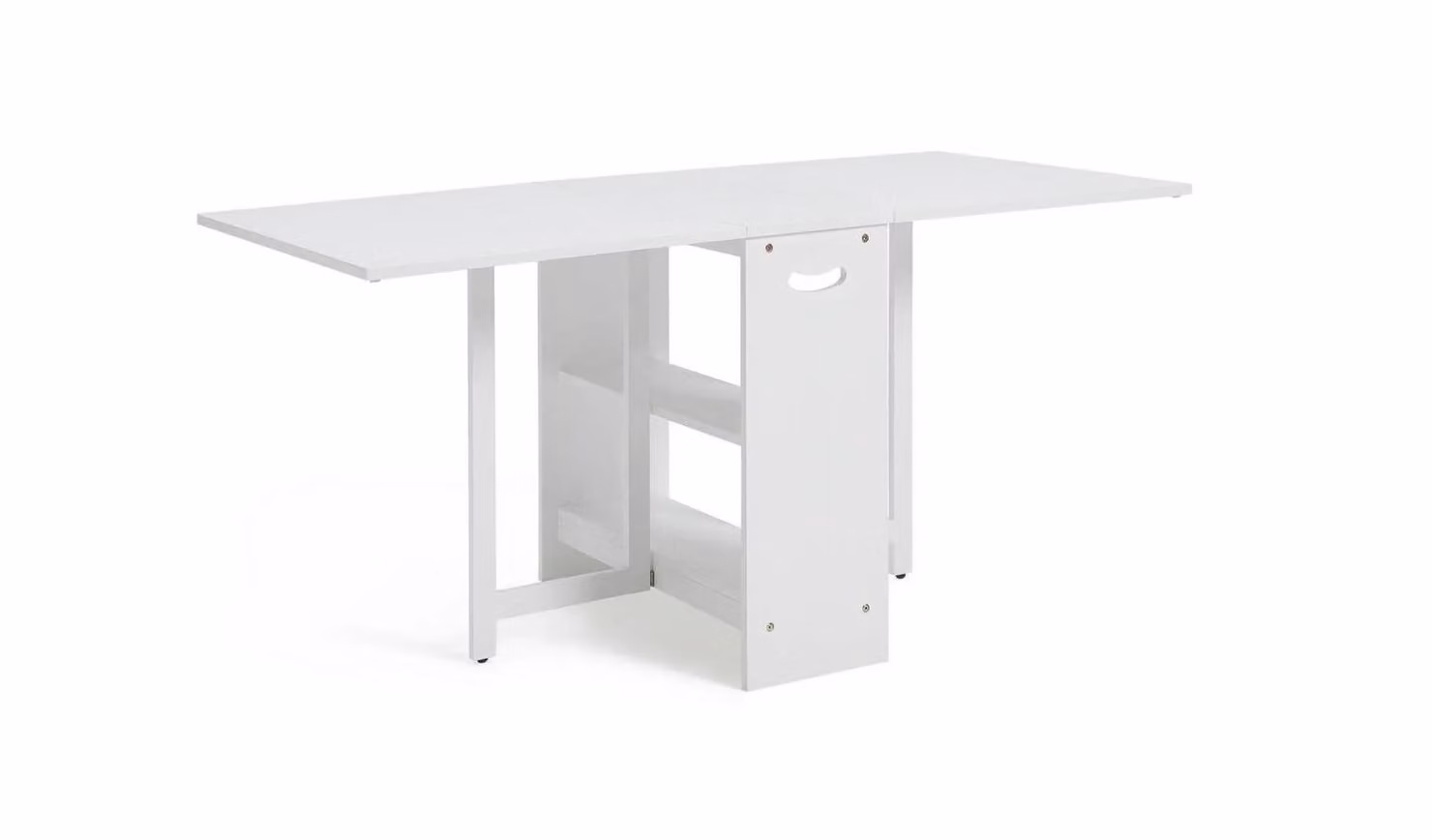 Toby White Matt Extendable Drop Leaf Dining Table for 4 to 6 People