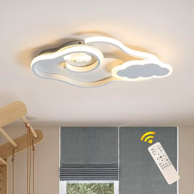 Garwarm 42W White LED Cloud Ceiling Light, Dimmable with Remote Control