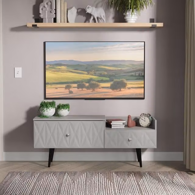 2 U Toledo Ready Assembled 2 Drawer Coffee TV Unit in Dark Grey – 1