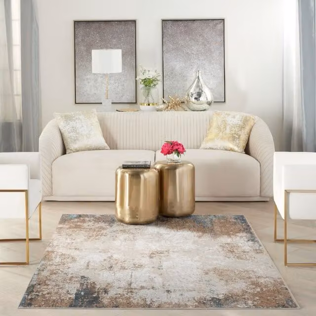The Rug Shop UK Modern Abstract Multicolour Polyester Easy Care Area Rug W: 240 cm, L: 300 cm – 1
