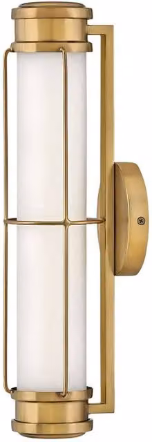 Netlighting Saylor Small Integrated LED Wall Light in Heritage Brass with 3000K Warm White Light and IP44 Rating