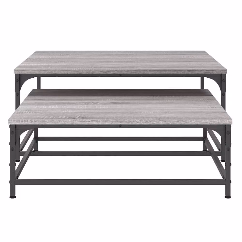 Berkfield Home Nesting Coffee Tables, 2 Piece Set in Grey Sonoma Engineered Wood – 3