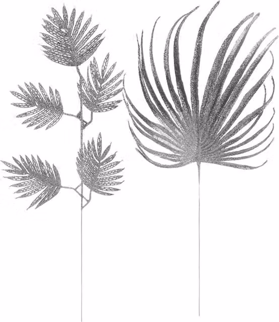 VFM e-Store Glitter Spruce Leaf Pick Christmas Decoration, Silver, 51.5 cm – 1