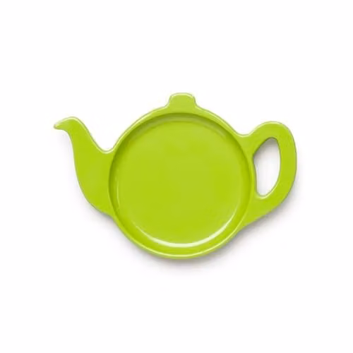 Zeal Teapot Shaped Melamine Tea Bag Tidy and Coaster in Green