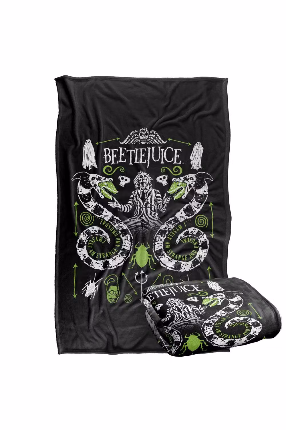 LOGOVISION Beetlejuice 1988 Double Worms Super Soft Fleece Throw Blanket, Multicolour, W: 91.44 cm, H: 91.44 cm – 7