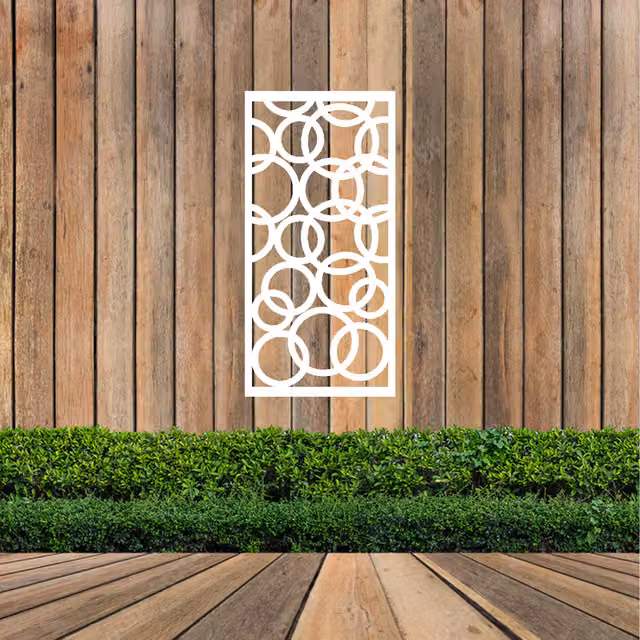 Laser Hut Modern Geometric Metal Wall Art in White and Black