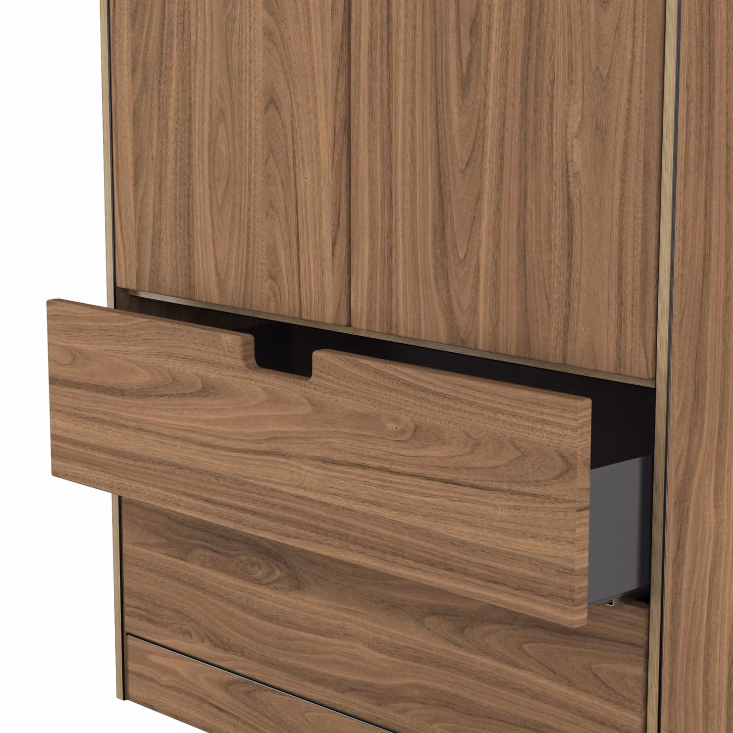 Ready Assembled 2 U Taiwan 2 Door 2 Drawer Wardrobe in Walnut – 3
