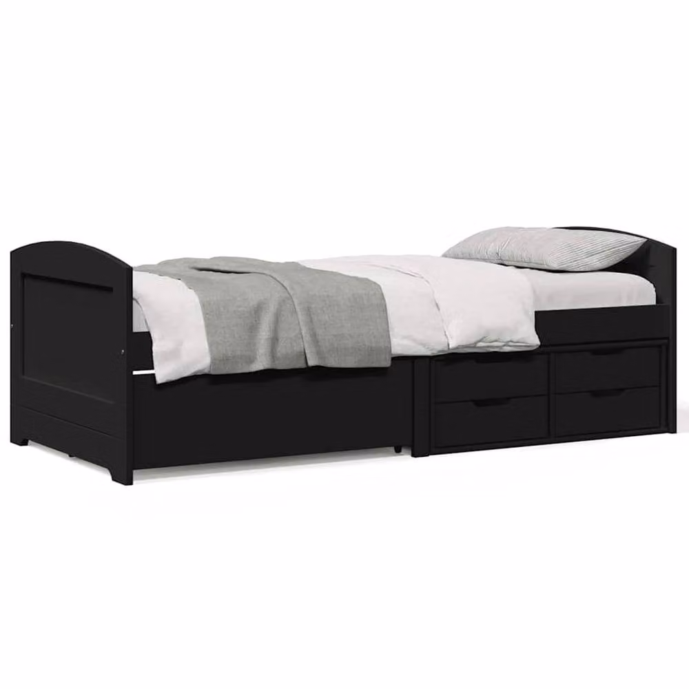 Berkfield Home Beautiful Day Bed with 5 Drawers in Black, W/D/H: 90 x 200 cm – 2