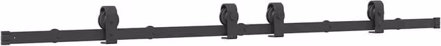Berkfield Home Sliding Door Hardware Kit, Black Steel, 183 cm