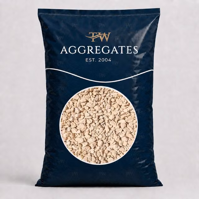 TurfWorld Cotswold Buff Decorative Gravel 20mm, 25kg Bag, Beige and Yellow Stone