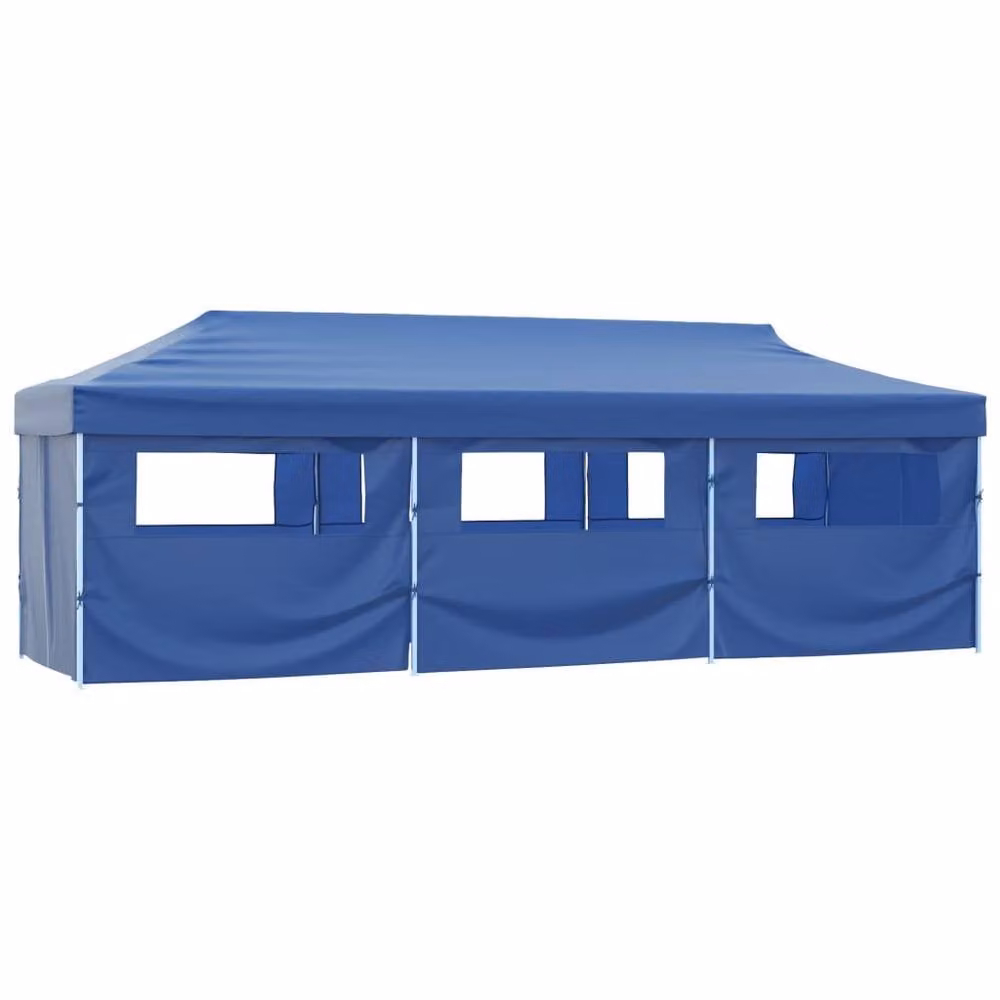 Berkfield Home Durable Folding Pop-up Party Tent with 8 Sidewalls, Blue, W/D/H: 9 x 3 x 2.91 m – 1