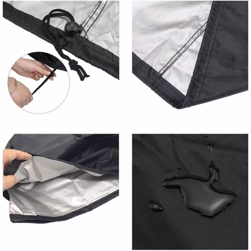 FLAVORA Heavy Duty Waterproof Round BBQ Cover in Black – 6