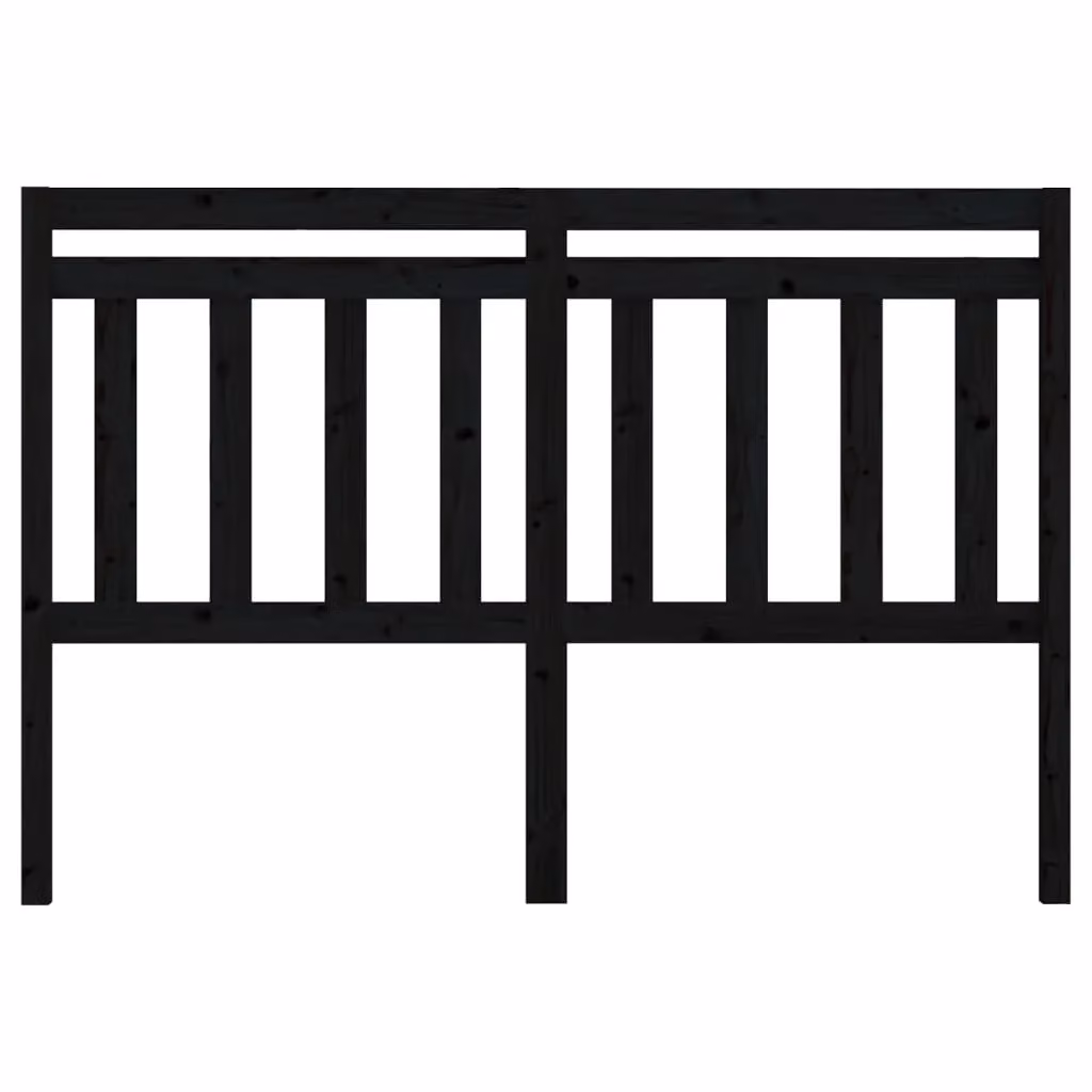 Berkfield Home Black Solid Wood Pine Bed Headboard, W: 166 cm, D: 4 cm, H: 100 cm – 3