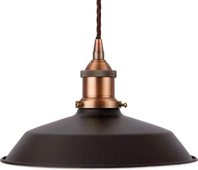 SE Home Trinity Small Metal Pendant Light in Matt Black and Antique Copper – 1