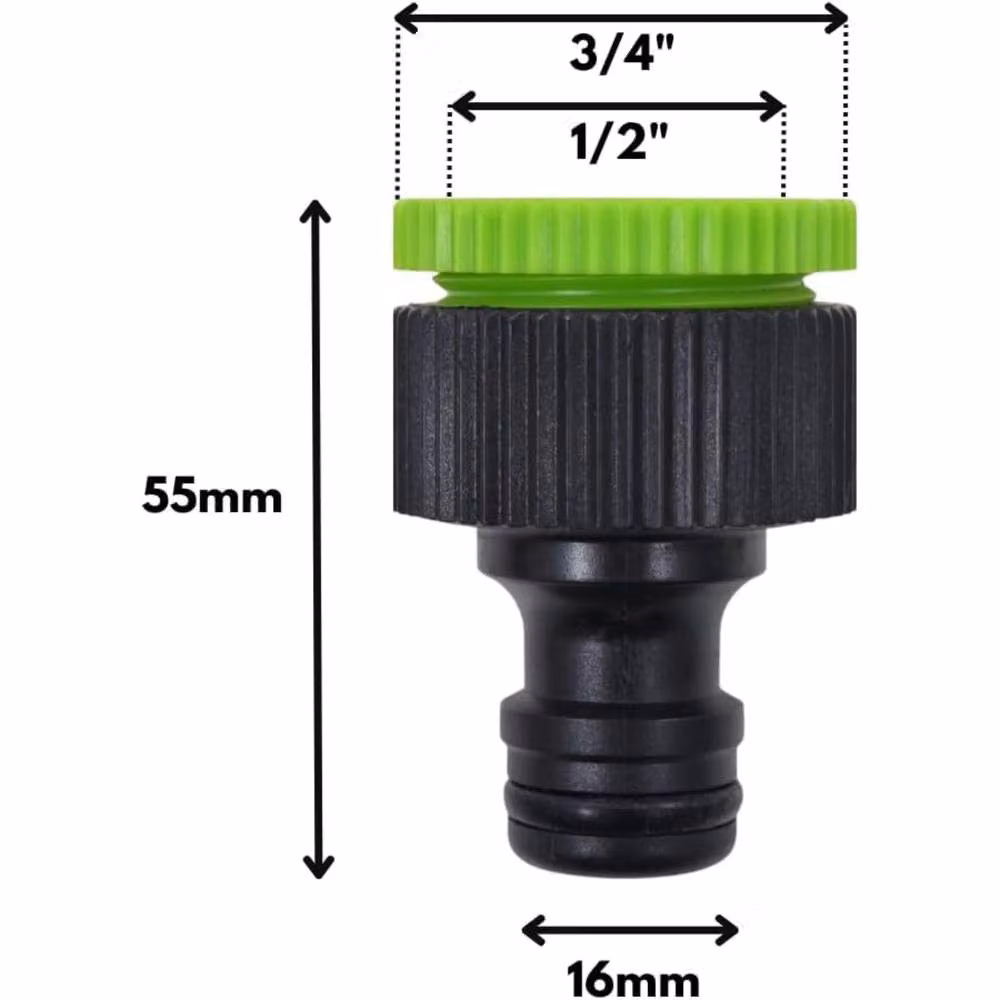 Marco Paul Black Plastic 3/4" & 1/2" Snap Action Threaded Tap Adaptor – 2