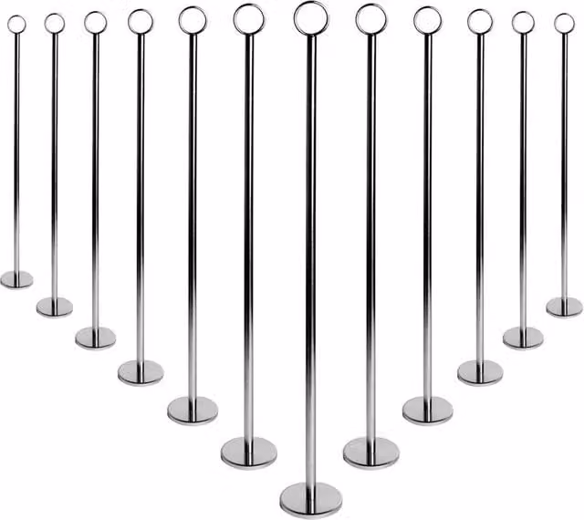 Havendro 12-Piece Wedding Table Number Holders and Place Card Stands, Silver, Height: 46 cm – 1