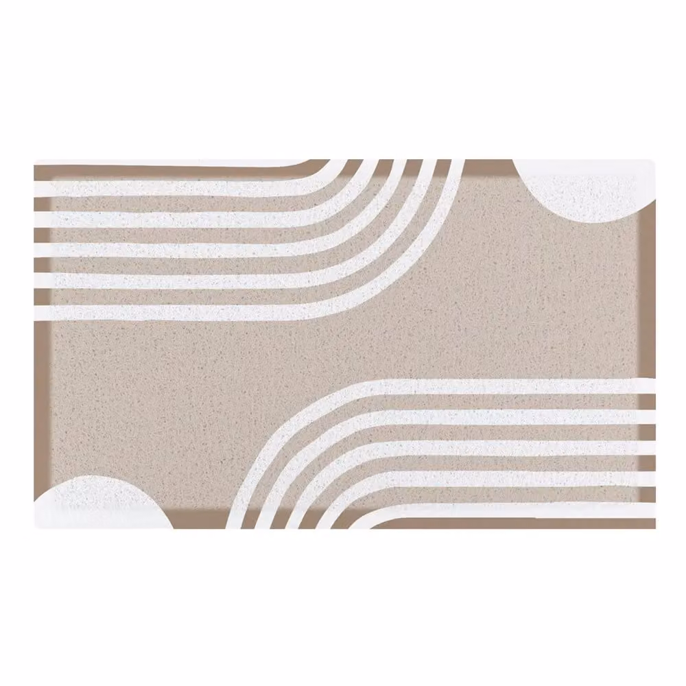 Artsy Mats Beige Abstract Lines Indoor and Outdoor Doormat, W: 70 cm, D: 40 cm – 2