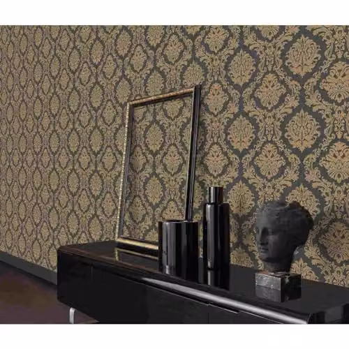 Erismann Versailles Collection 10288-15 Non-Woven Floral Wallpaper, Yellow and Gold, W: 0.53 m, L: 10.05 m