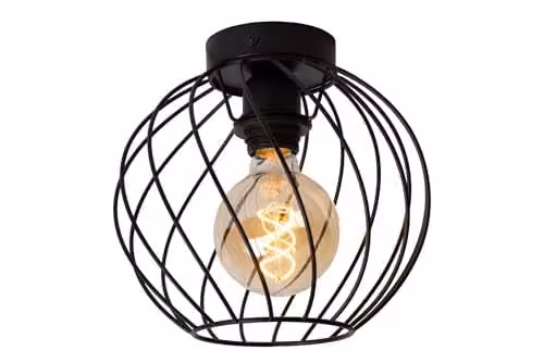 Lucide Danza Netlighting Black Metal Flush Ceiling Light, Diameter: 25 cm – 1