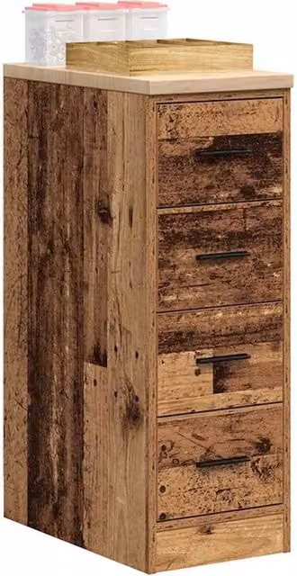 Berkfield Home Garage Storage Cabinet in Brown Solid Pine Wood, W/D/H: 30 x 51 x 85 cm