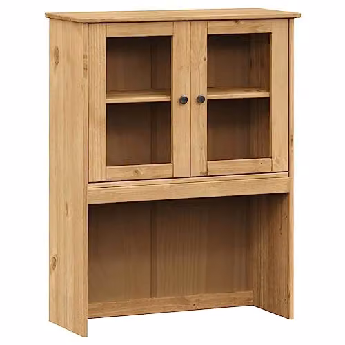 vidaXL VIGO Highboard in Rustic Brown Solid Pine with Glass Doors, W/D/H: 78 x 40 x 175 cm – 3