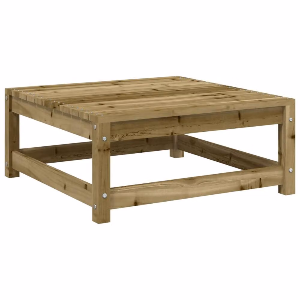Berkfield Home Rustic Brown Impregnated Pine Garden Footstool W/D/H: 70 x 70 x 30 cm – 2
