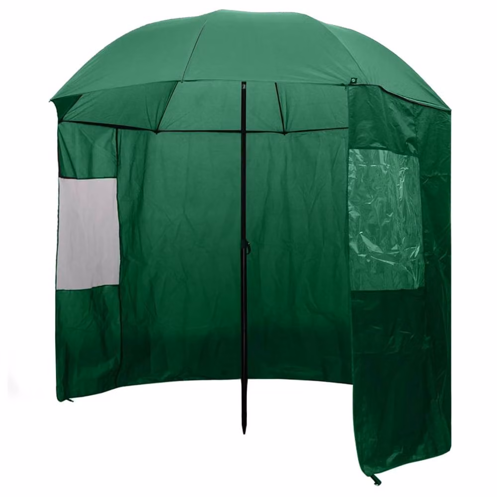 Berkfield Home Durable Fishing Umbrella in Green, W: 240 cm, D: 210 cm – 2
