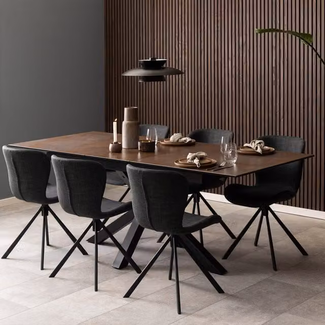 Furniture To Go Heaven Extendable Rectangular Dining Table in Brown and Black