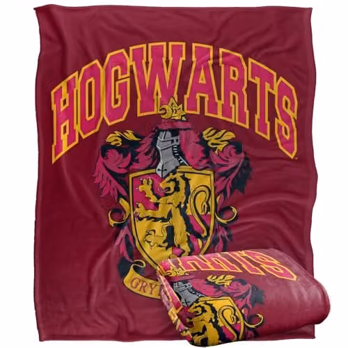 Warner Bros. Harry Potter Hogwarts Gryffindor Super Soft Fleece Throw Blanket, Multicolour, W: 127.0 cm x D: 152.4 cm – 1