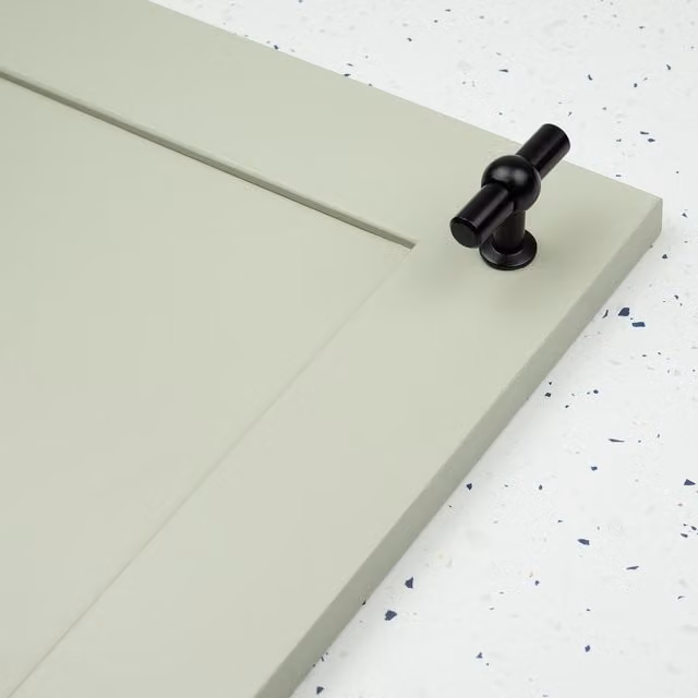 Matt Black T-Bar Clasp Cabinet Handle in Zinc and Steel, 60mm