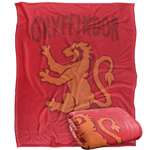 Warner Brothers Harry Potter Gryffindor Fluffy Fleece Blanket, Multicolour, W: 152 cm, D: 127 cm