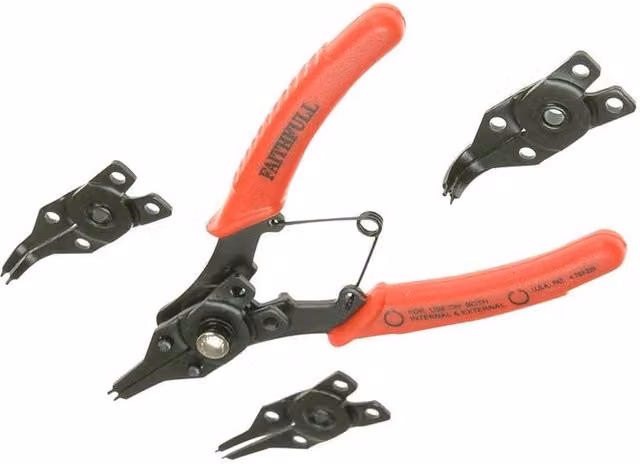 Faithfull 5 Piece Circlip Pliers Set in Red