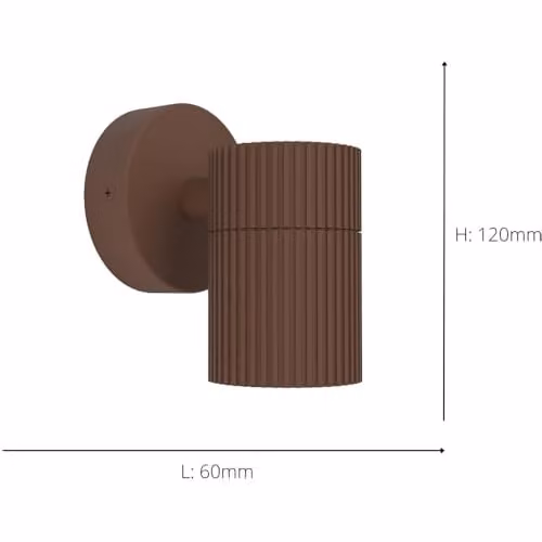 Loops Modern Round Metal Wall Light in Brown and Rust-Coloured with GU10 Fitting and IP44 Rating – 3