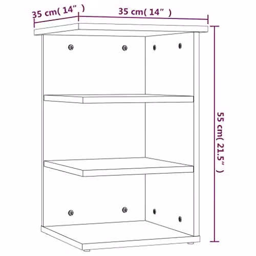 vidaXL Smoked Oak Side Cabinet in Brown, W/D/H: 35 x 35 x 55 cm – 2