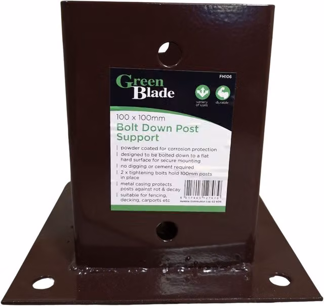 Samuel Alexander Steel Garden Fence Post Holder Spike, Brown – 4