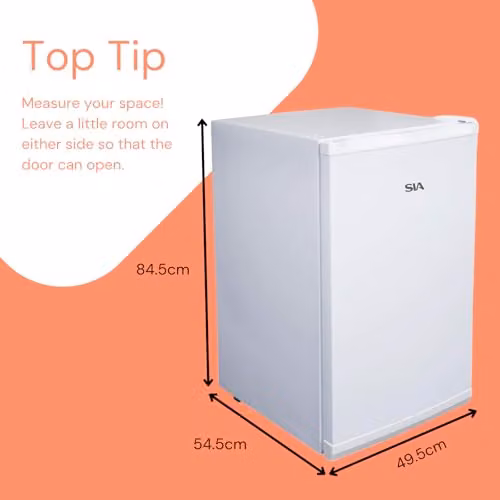 SIA UCF50WH White Freestanding Under Counter Upright Freezer, 80L Capacity, E Rated, Reversible Door, Width: 50 cm – 2