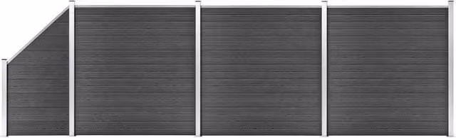 Berkfield Home WPC Fence Panel Set in Black, Width: 619 cm
